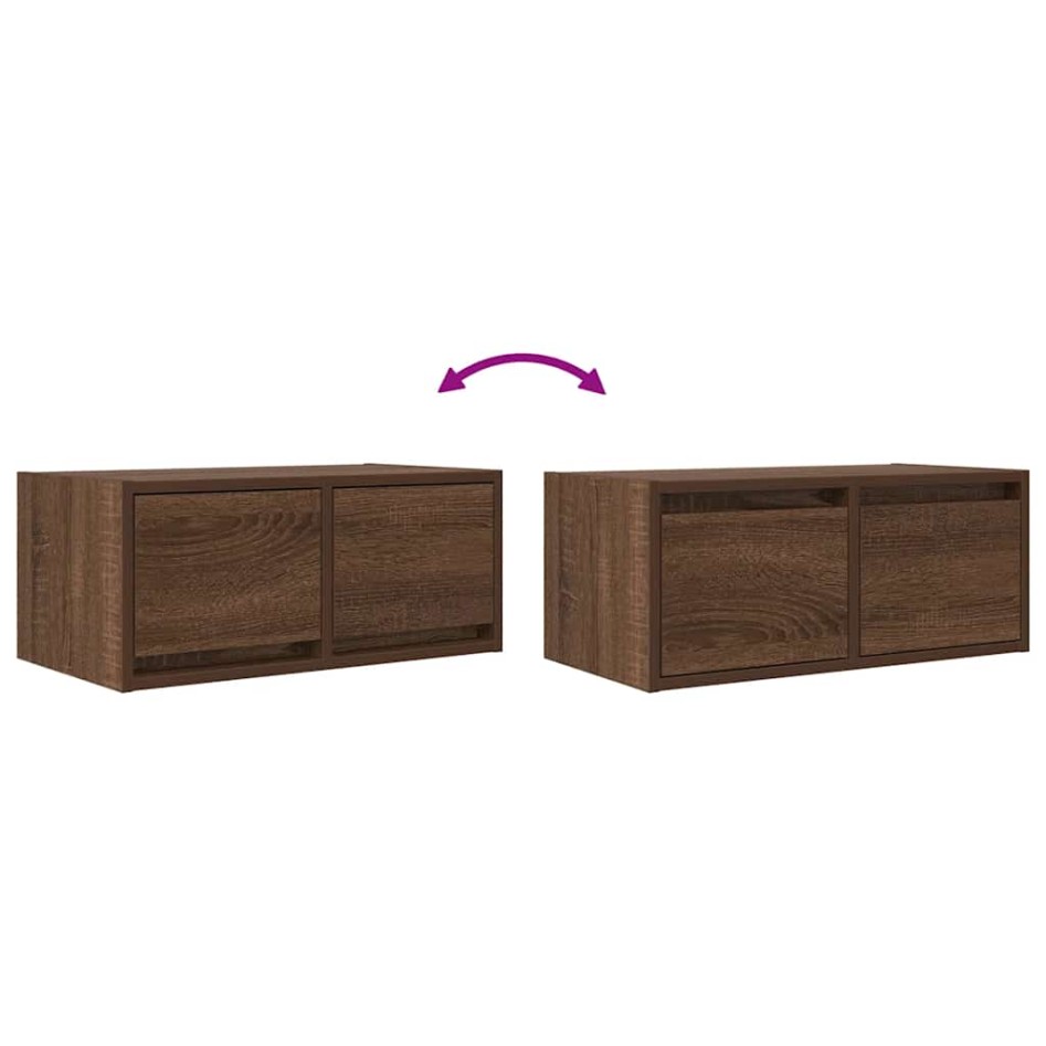 Muebles de TV 2uds Roble marrón 60x31x25,5 cm Madera