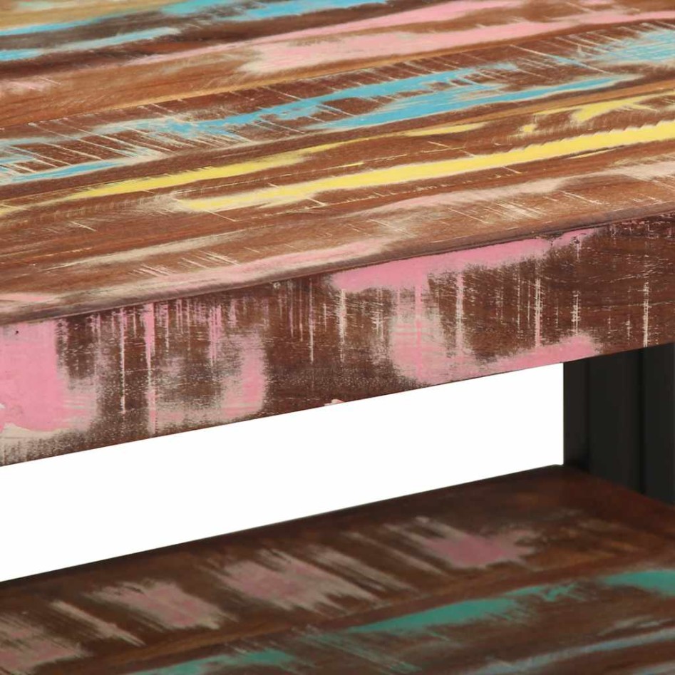Mesa de centro multicolor 70x50x38 cm madera maciza