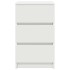 Mesilla de noche con 3 cajones blanca 39x35x65
