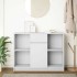 Aparador con cajón blanco 101x35x76 cm madera de