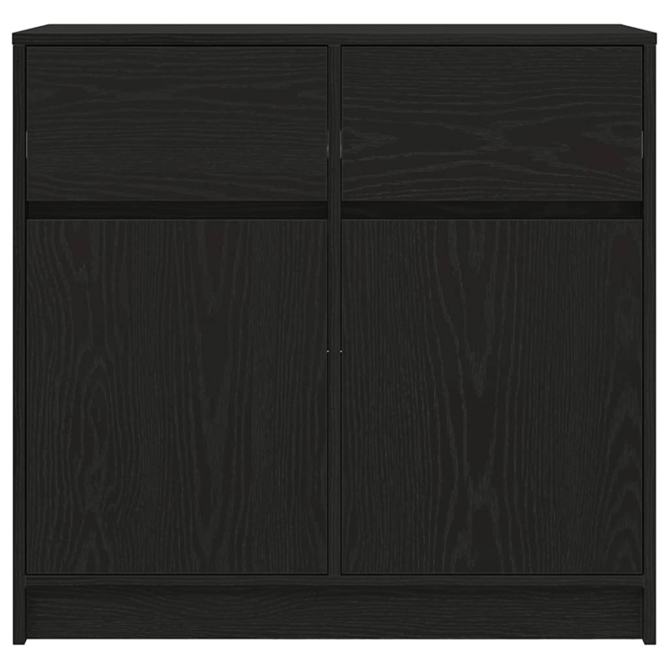 Aparador con cajón roble negro 80x34x76 cm madera de