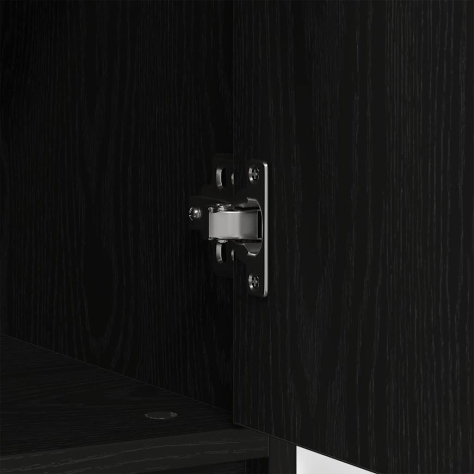 Aparador con cajón roble negro 80x34x76 cm madera de