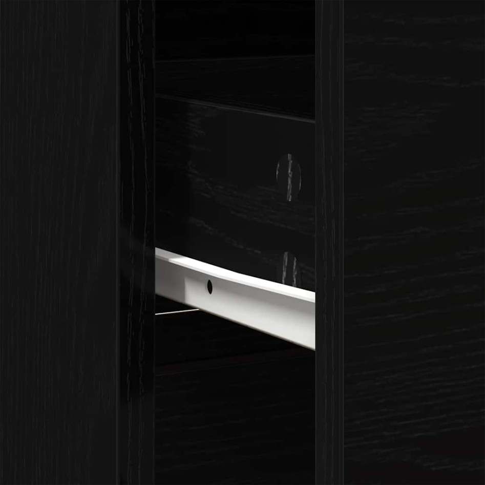 Aparador con cajón roble negro 80x34x76 cm madera de