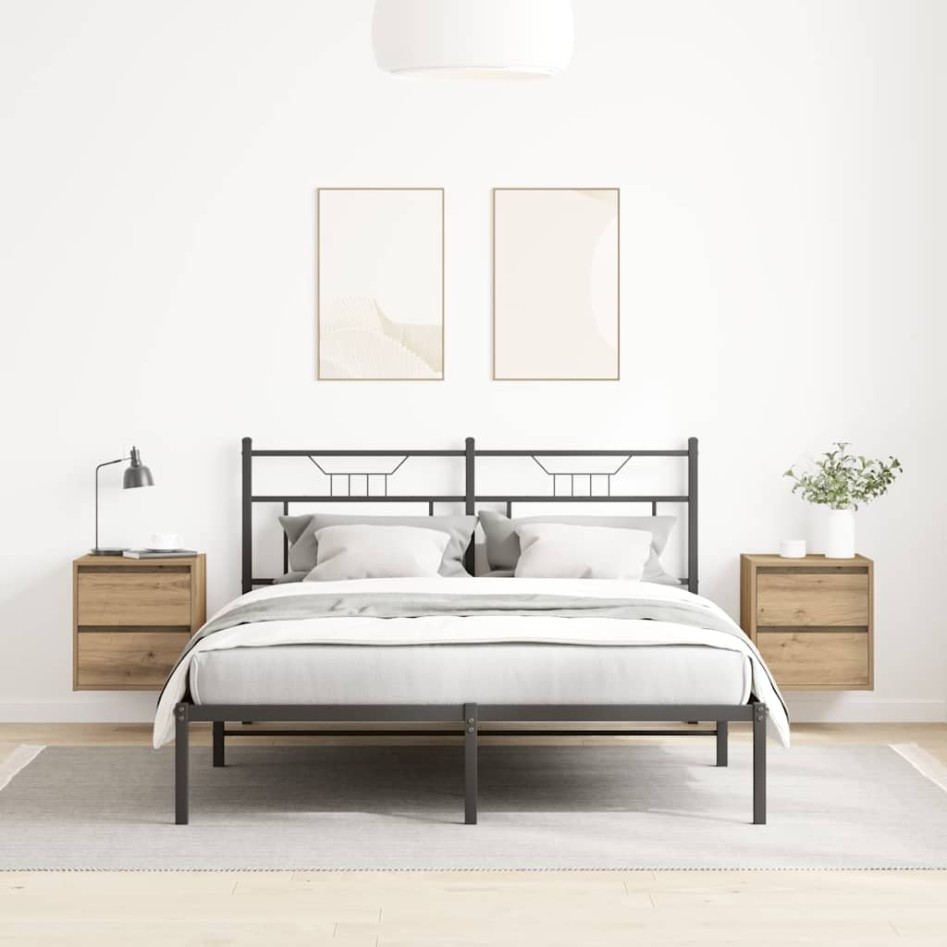 Mesitas de noche de pared 2 uds roble artisan 38x34x40