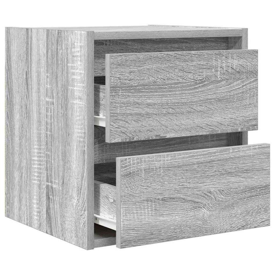 Mesillas de noche de pared 2 uds gris Sonoma 38x34x40