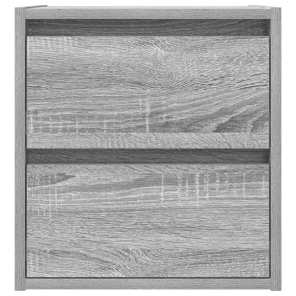 Mesillas de noche de pared 2 uds gris Sonoma 38x34x40
