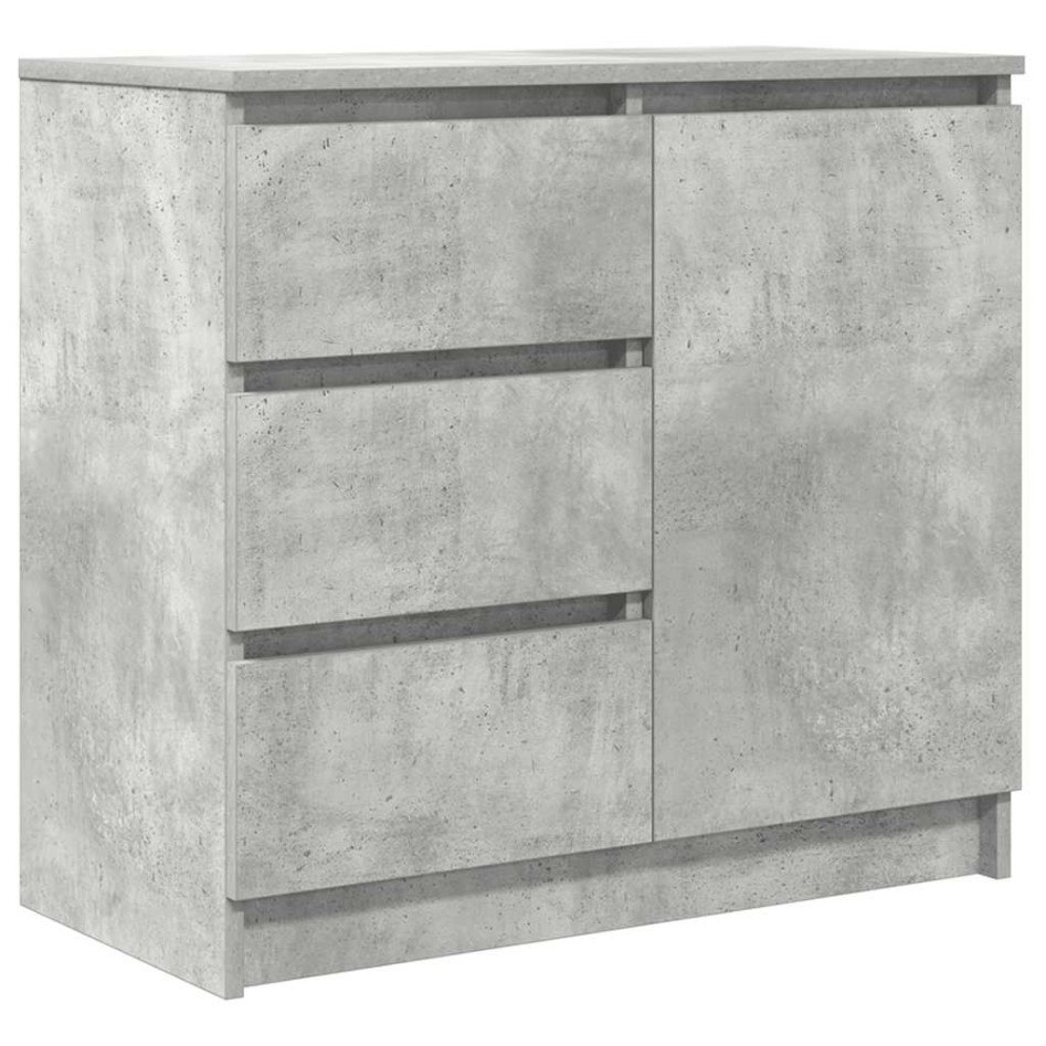 Aparador con cajón gris hormigón 71x35x65 cm madera