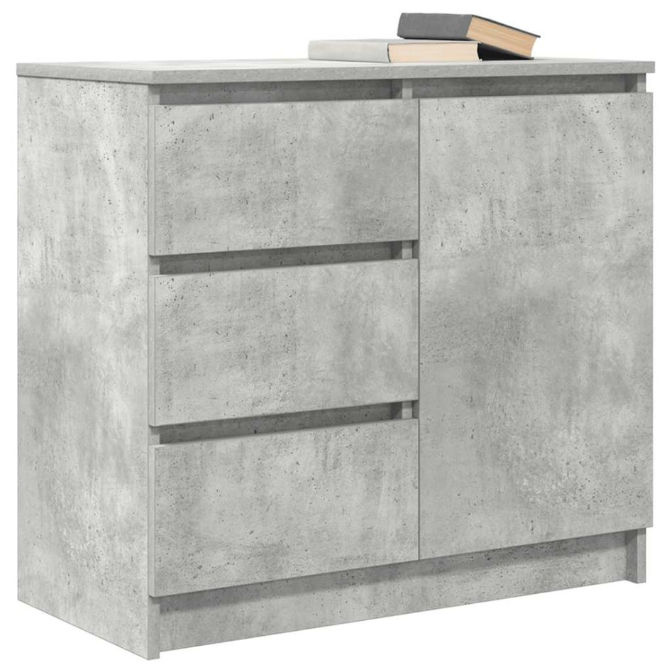 Aparador con cajón gris hormigón 71x35x65 cm madera