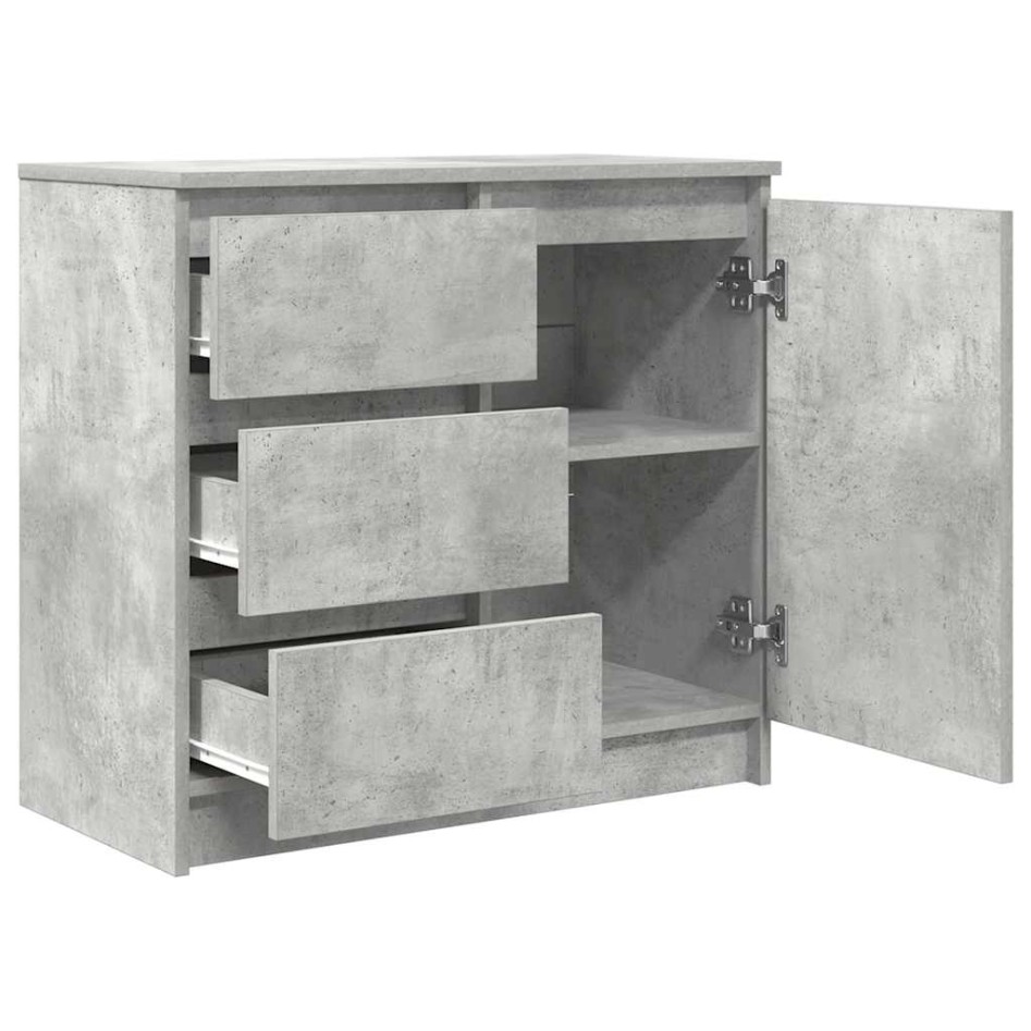 Aparador con cajón gris hormigón 71x35x65 cm madera