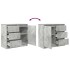 Aparador con cajón gris hormigón 71x35x65 cm madera