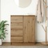Aparador con cajones roble artisan 71x35x84cm madera