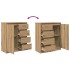 Aparador con cajones roble artisan 71x35x84cm madera