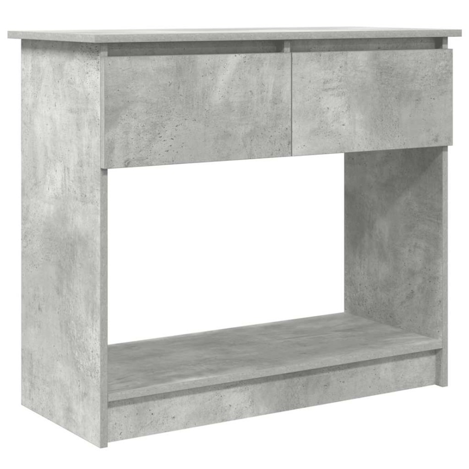 Mesa consola con cajones gris hormigón 85,5x38,5x74,5