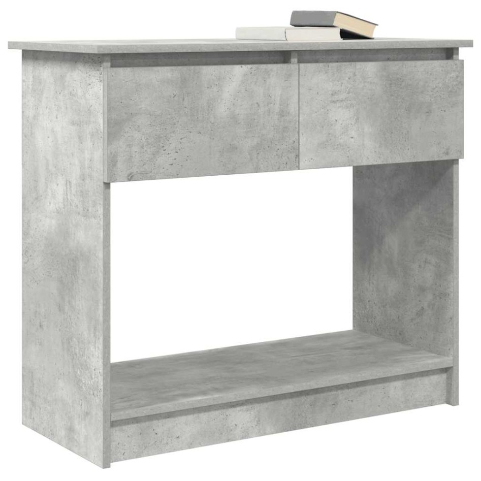 Mesa consola con cajones gris hormigón 85,5x38,5x74,5