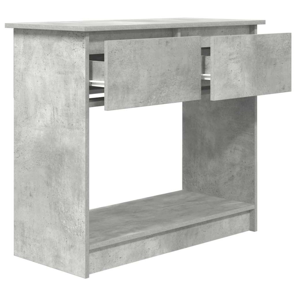 Mesa consola con cajones gris hormigón 85,5x38,5x74,5