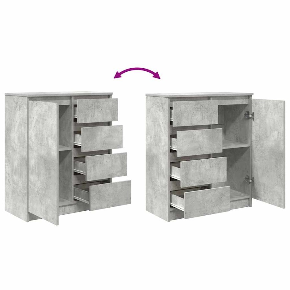 Aparador con cajones gris hormigón 71x35x84cm madera