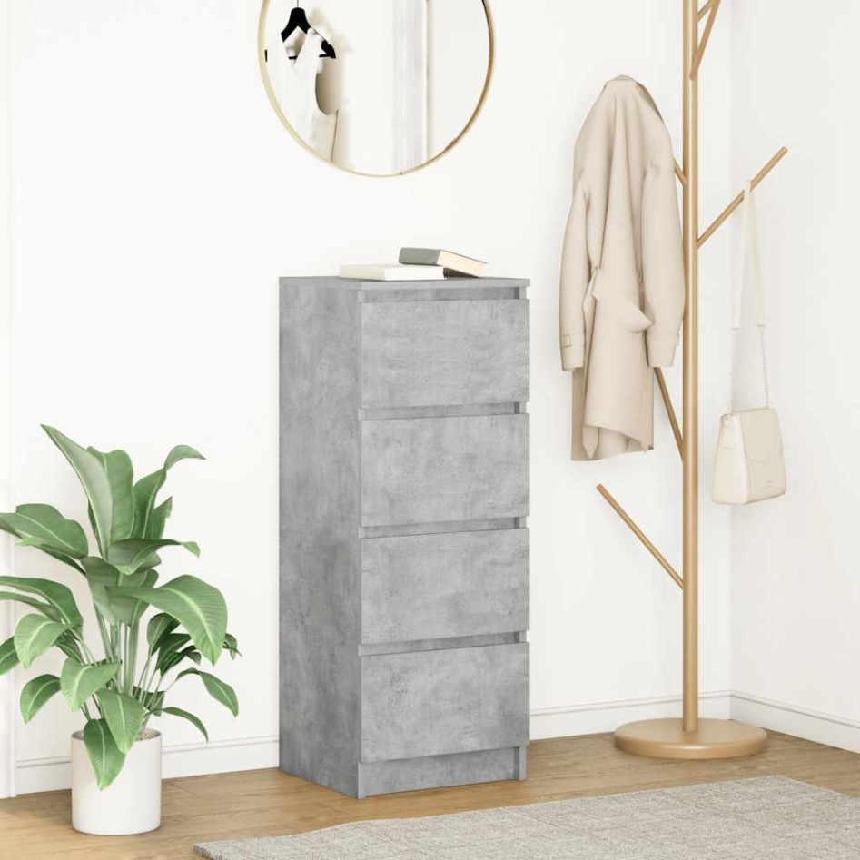 Aparador contrachapada gris 37,5x35x76 cm madera