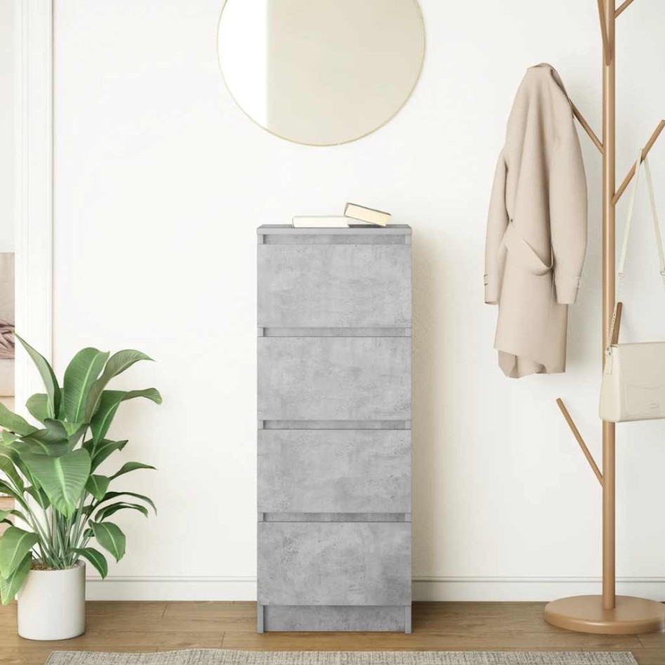 Aparador contrachapada gris 37,5x35x76 cm madera