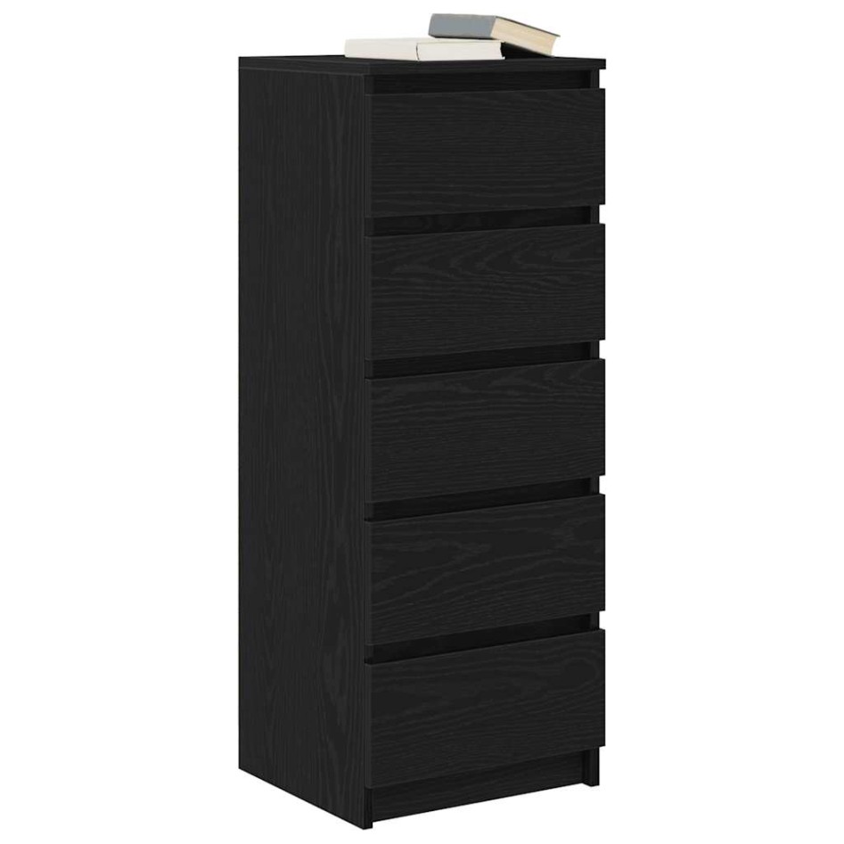 Aparador con cajones roble negro 37,5x35x99cm madera