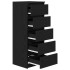 Aparador con cajones roble negro 37,5x35x99cm madera