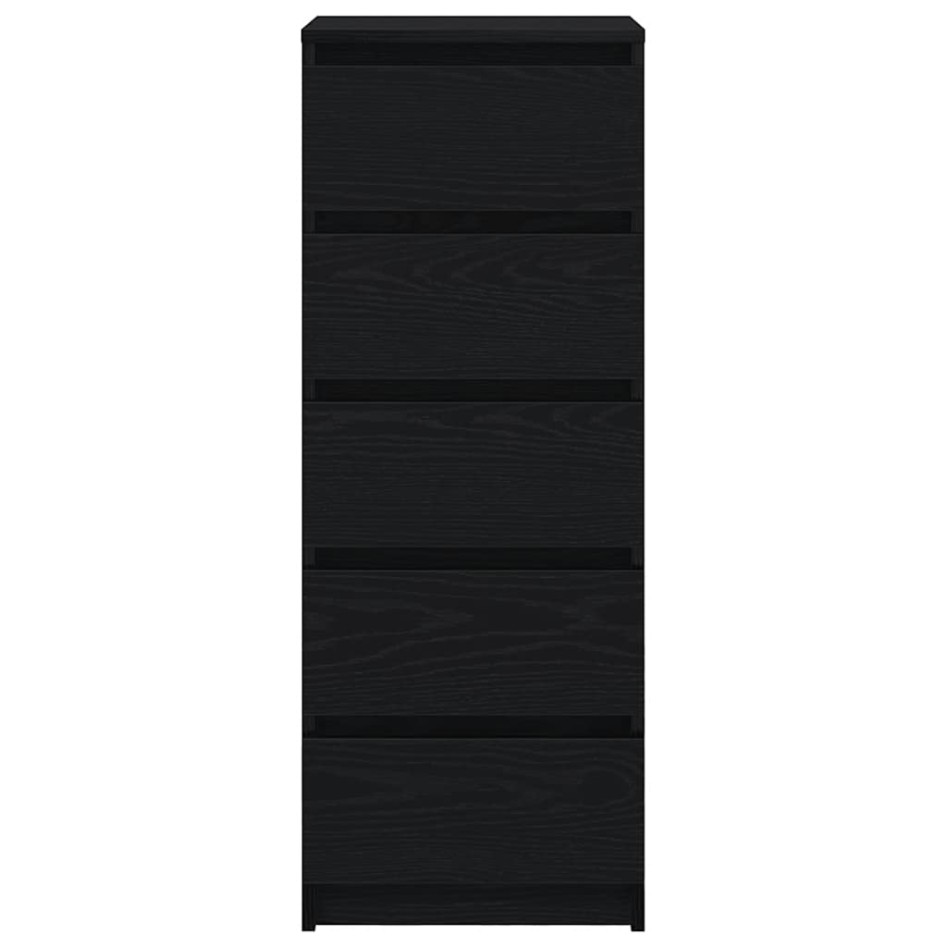 Aparador con cajones roble negro 37,5x35x99cm madera