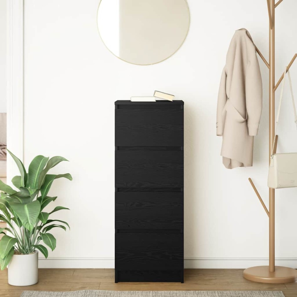 Aparador roble negro 37,5x35x76 cm madera