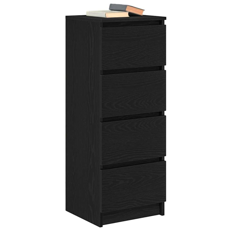 Aparador roble negro 37,5x35x76 cm madera