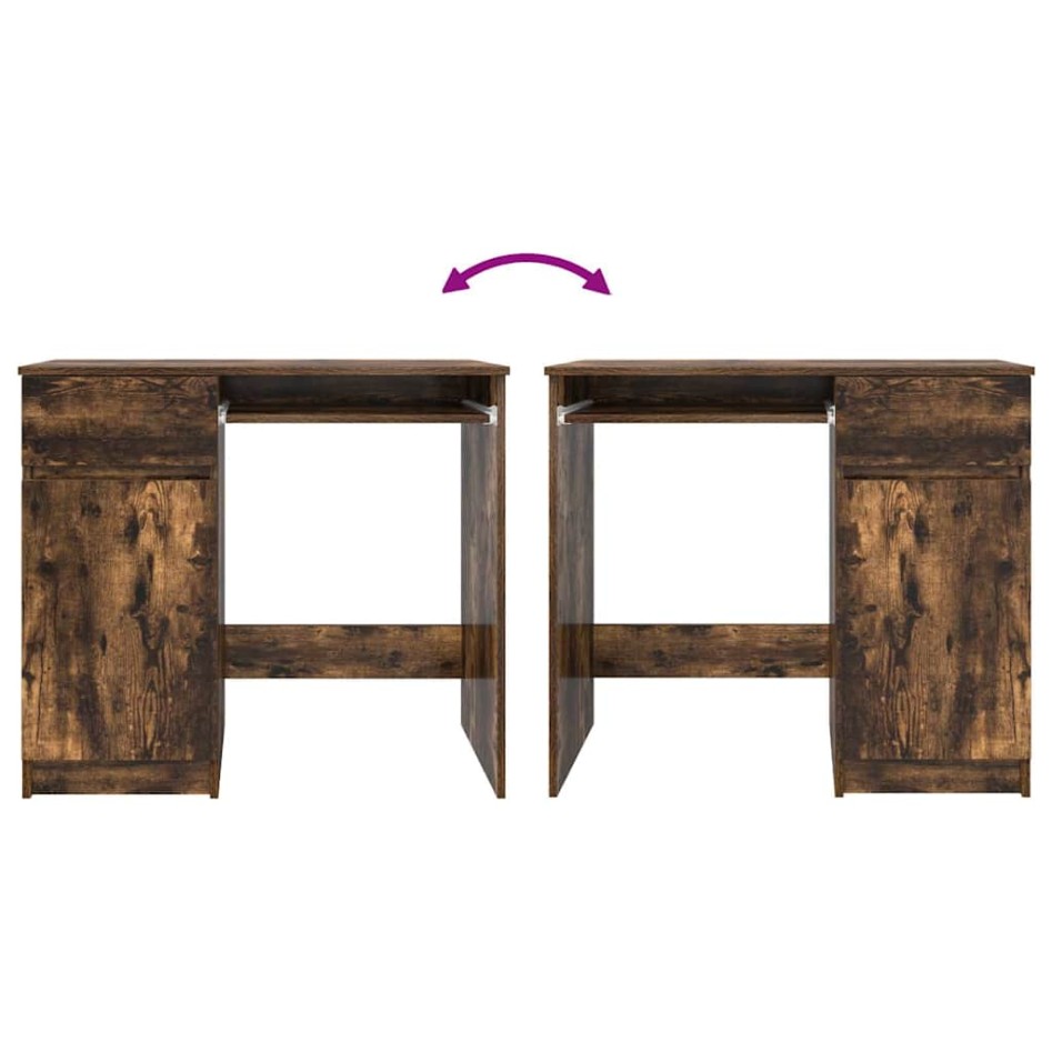 Escritorio roble ahumado 86x49x76 cm madera de