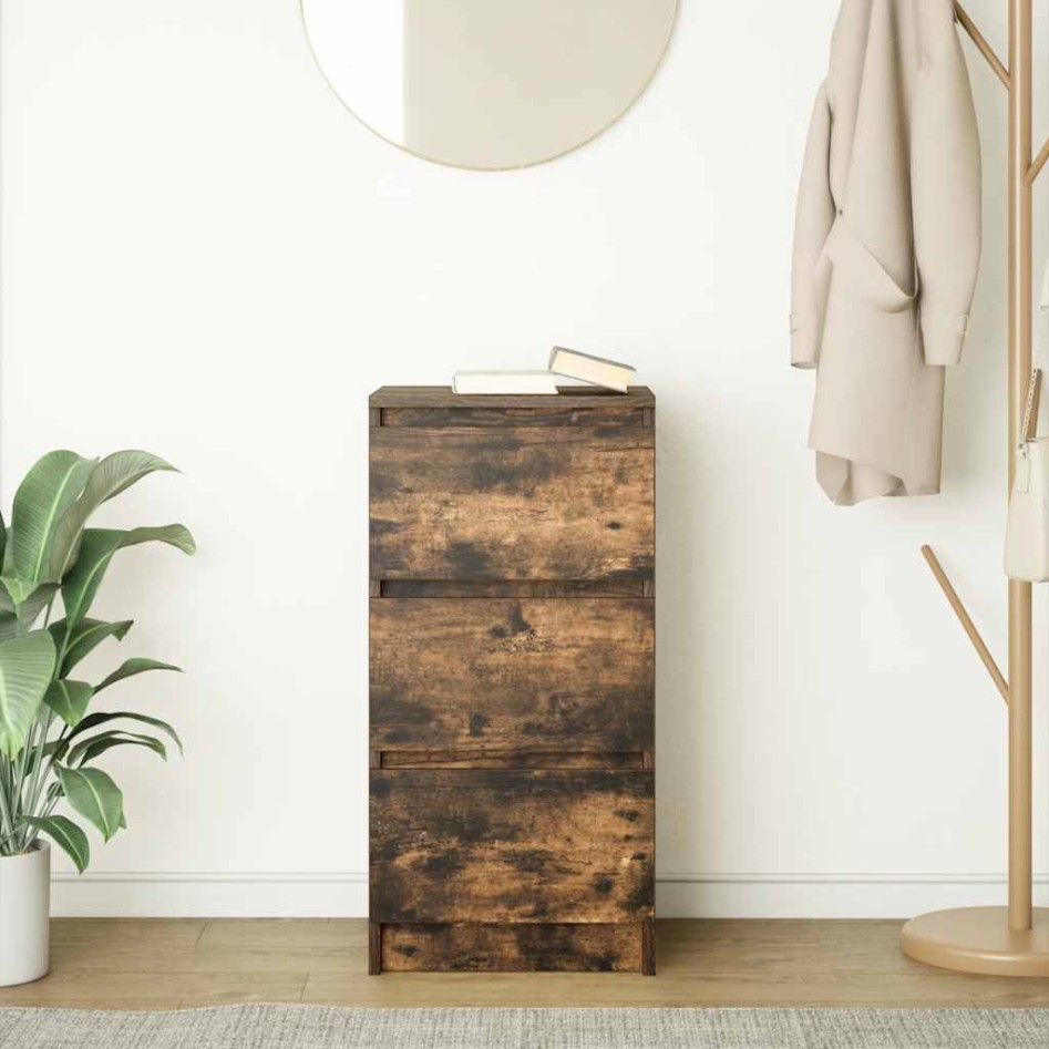 Aparador roble ahumado 37,5x35x76 cm madera de