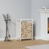 Leñero blanco 44x28x65 cm Acero laminado en