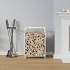 Leñero blanco 44x28x65 cm Acero laminado en