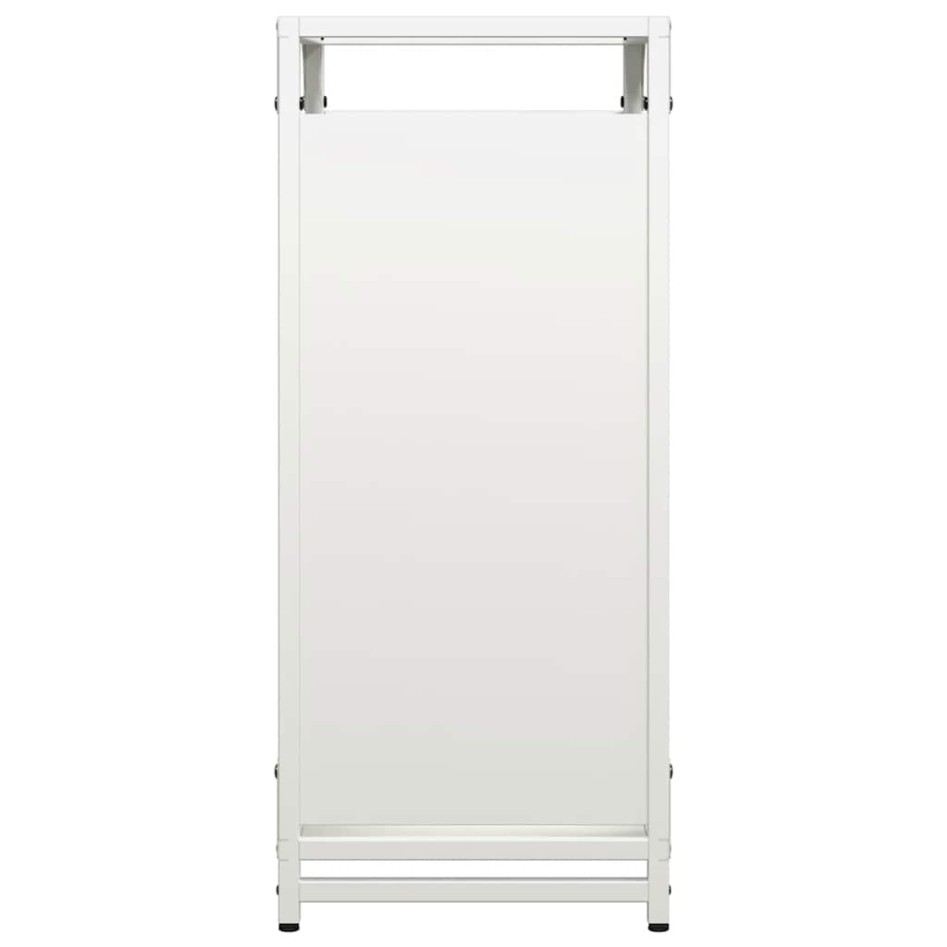 Leñero blanco 44x28x65 cm Acero laminado en