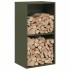 Leñero verde oliva 40x30x75 cm Acero laminado en