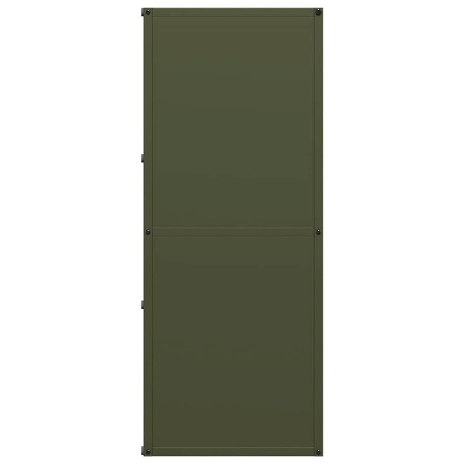 Leñero verde oliva 40x30x75 cm Acero laminado en