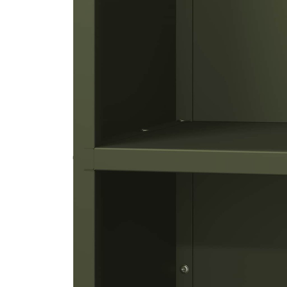 Leñero verde oliva 40x30x75 cm Acero laminado en
