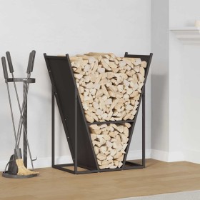 Leñero negro 69,5x35x81 cm Acero laminado en