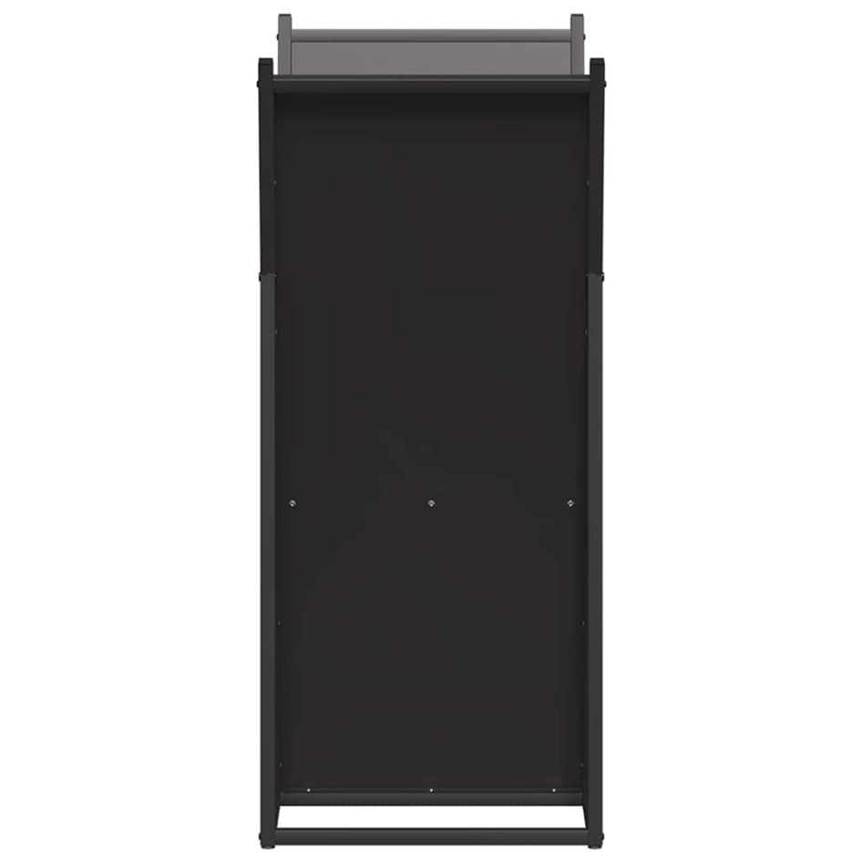 Leñero negro 69,5x35x81 cm Acero laminado en