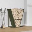 Leñero verde oliva 69,5x35x81 cm Acero laminado en frío
