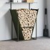 Leñero verde oliva 69,5x35x81 cm Acero laminado en