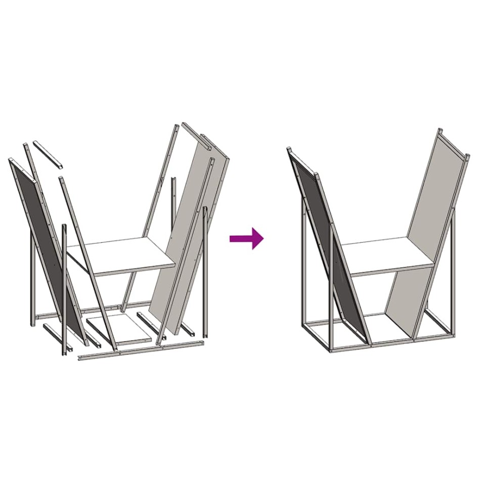 Leñero verde oliva 69,5x35x81 cm Acero laminado en