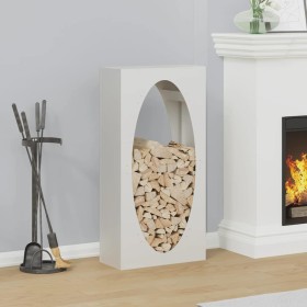 Leñero blanco 50x23x100 cm Acero laminado en