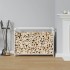 Leñero blanco 90x28x65 cm Acero laminado en