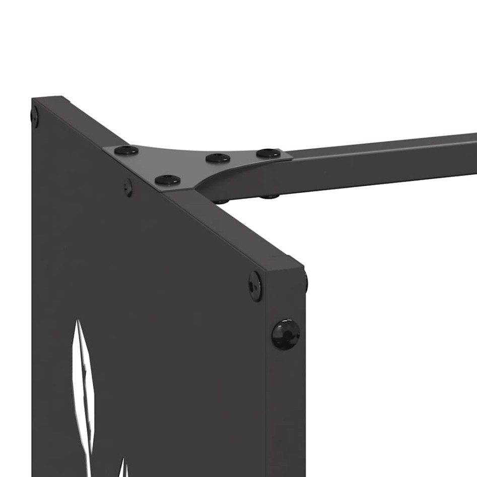 Leñero negro 40x30x80 cm Acero laminado en