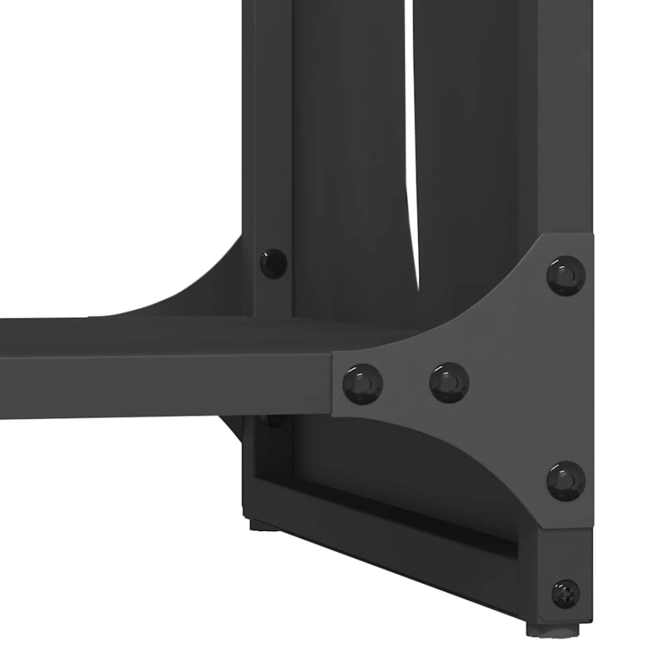 Leñero negro 40x30x80 cm Acero laminado en