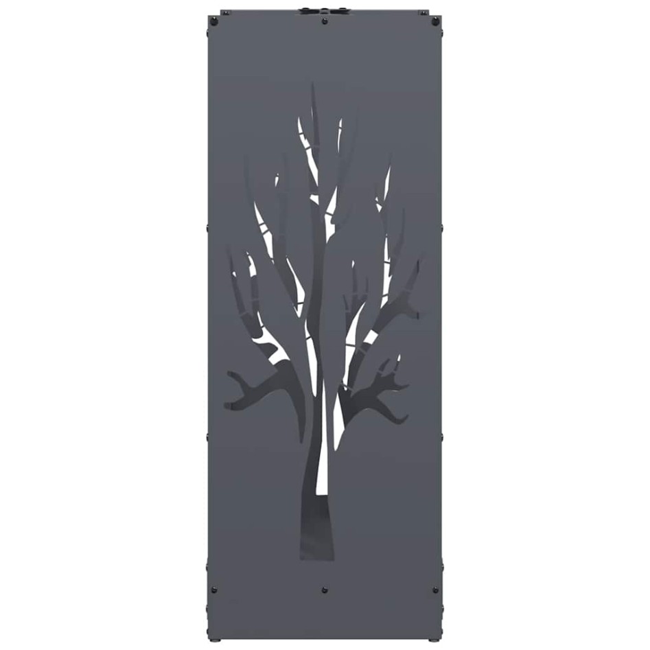 Leñero antracita 40x30x80 cm Acero laminado en