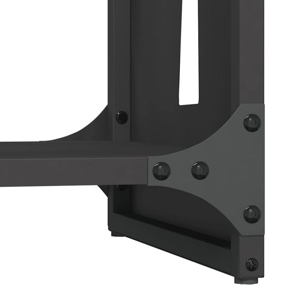 Leñero negro 40x30x80 cm Acero laminado en