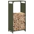 Leñero verde oliva 44x28x90 cm Acero laminado en