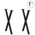 Patas para mesa comedor forma X 2uds acero negro 57x(72-73)
