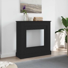 Borde de chimenea roble negro 90x30x90 cm madera