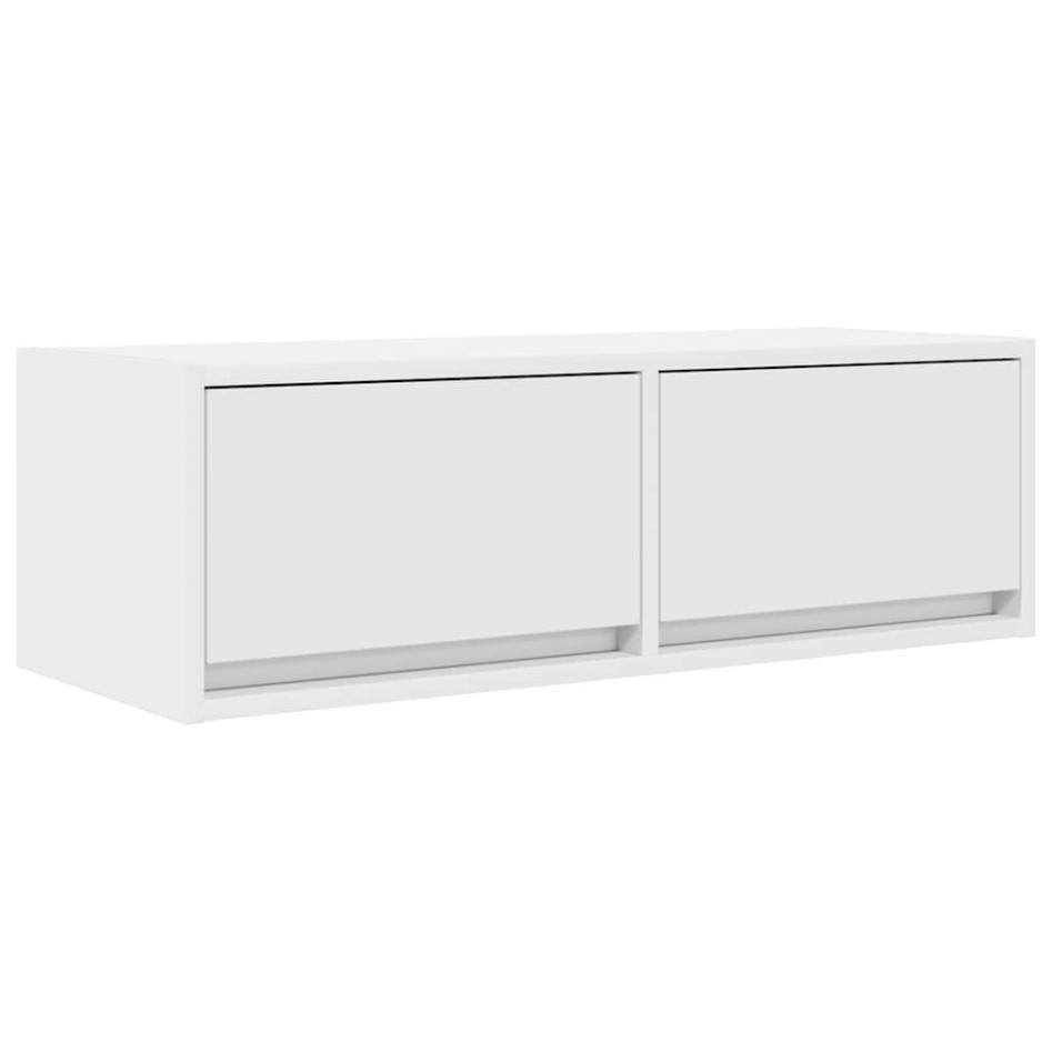 Mueble de TV de madera de ingeniería blanco 80x31x25,5